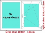 Okna FIX+OS SOFT šířka 180 a 185cm x výška 110-125cm